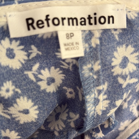 Reformation Zoe Blue Floral Slit Midi Skirt 8P - Picture 2 of 6